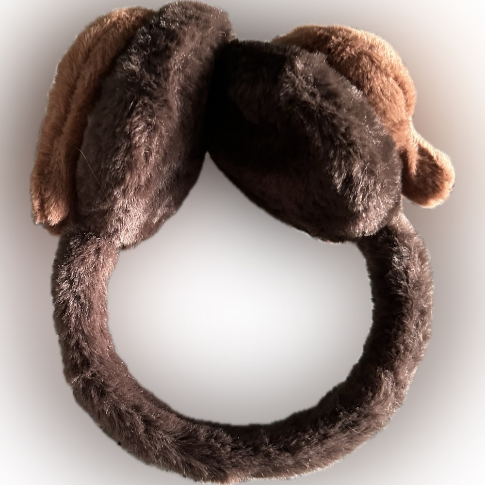 Brown Labubu Style Monster Rabbit Fluffy Earmuffs - Picture 2 of 5